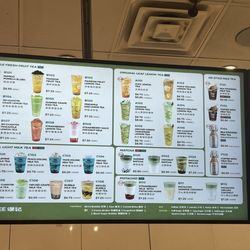 Drinks menu
