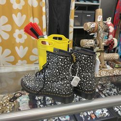 Crossroads of the West Gun Show - Getting some leopard print doc martens for a fraction of the price. They were only 42.50!