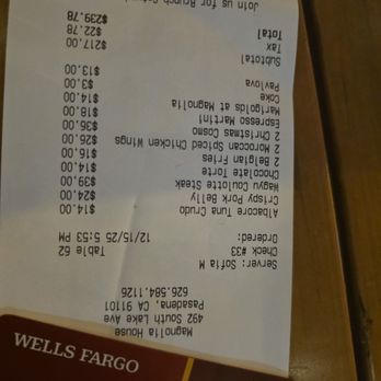 Magnolia House - Our check - Cocktail Bars Near Me - Pasadena, California