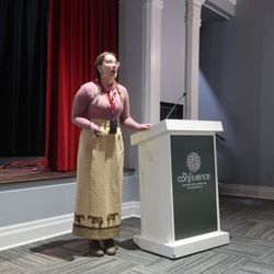 Fort Calgary - Nicole, our museum guide and speaker.