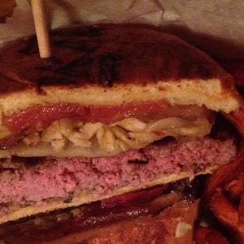 LoKal - Frita burger. Guava jelly, Gruyere cheese, potato sticks, bacon, lokal sauce and then all pressed - Burgers Near Me - Miami, Florida