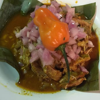Chichen Itza Restaurant - Close up shot of Cochinita Pibil: Braised Pork - Mexican Near Me - Los Angeles, California