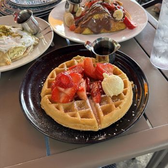 The Filling Station Cafe - Strawberry Belgian Waffle - Breakfast & Brunch Near Me - Orange, California The Filling Station Cafe - Strawberry Belgian Waffle - Breakfast & Brunch Near Me - Orange, California