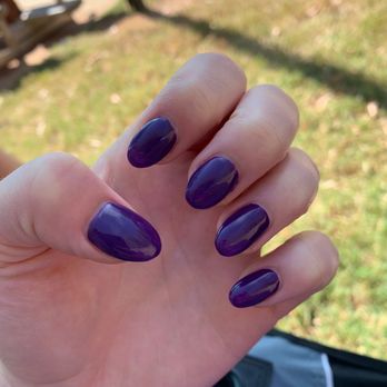 Glossy Nails Bar - Deep purple nails - Nail Salons Near Me - Apex, North Carolina