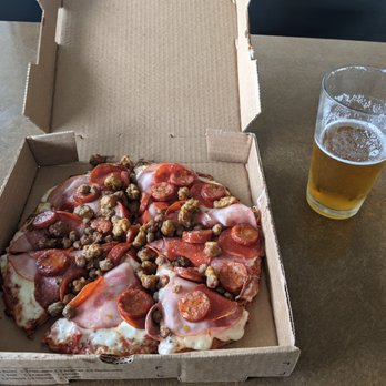 Gatehouse Pizza - a half eaten pizza and a glass of beer - Pizza Near Me - Pleasant Hill, Oregon Gatehouse Pizza - a half eaten pizza and a glass of beer - Pizza Near Me - Pleasant Hill, Oregon