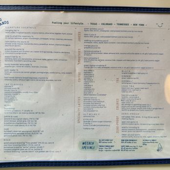 Two Hands - menu front 3-31-25 - Breakfast & Brunch Near Me - Franklin, Tennessee