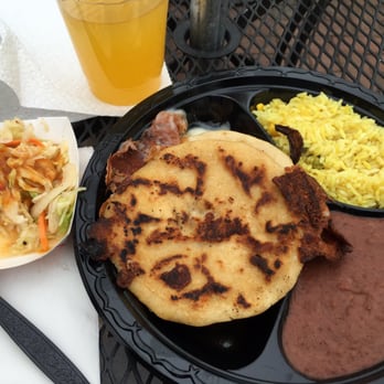 Tortilla Cafe - Pupusa platter, about $5 - Mexican Near Me - Washington, DC, District of Columbia