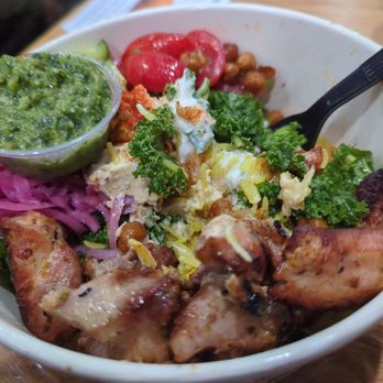 Nick The Greek - Mediterranean Bowl with Chicken - Greek Near Me - Davis, California Nick The Greek - Mediterranean Bowl with Chicken - Greek Near Me - Davis, California