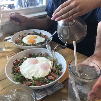Over Easy - Kailua eggs with the pouring of the broth - Breakfast & Brunch Near Me - Kailua, Hawaii Over Easy - Kailua eggs with the pouring of the broth - Breakfast & Brunch Near Me - Kailua, Hawaii