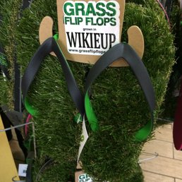 Grass flip flops with authentic Wikieup grass. Just one of the many touristy options in this store. Grass flip flops with authentic Wikieup grass. Just one of the many touristy options in this store.