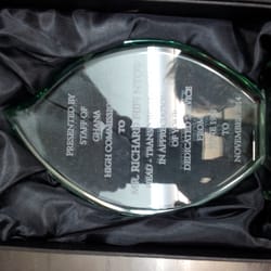 London Trophy Company - Glass engraving on the premises