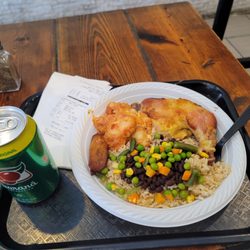 Aroma Brazil Restaurant - My lunch. The plate is around $13 while the soda is $2.