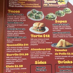 Taqueria El Manguito - Great Menu.  Such fresh food made by people who care about it.