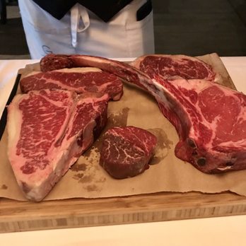 Black+Blue Vancouver - They bring you plate of steak and explain each cut. Love this process! - Steakhouses Near Me - Vancouver, British Columbia