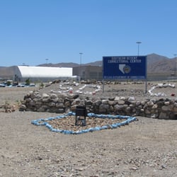 Southern Desert Correctional Center - Another entrance sign. They do like decorating with rock.