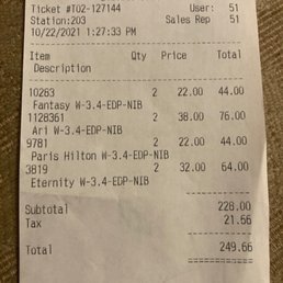 Receipt from this Location Receipt from this Location