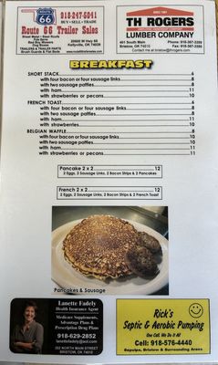 Menu photo 2 Crossroads Diner Bristow, OK