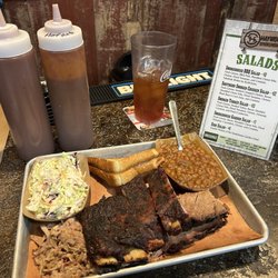 Haywood Smokehouse - Ribs, Pulled Pork and Brisket with Baked Beans and Coleslaw