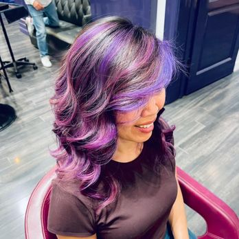 Jose Eber Salon - The top view of my purple hair. Love it. Anjela Kasper-Nova is amazing! - Hair Salons Near Me - Beverly Hills, California