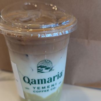 Qamaria Coffee - Iced Pistachio Latte - Coffee & Tea Near Me - Fullerton, California
