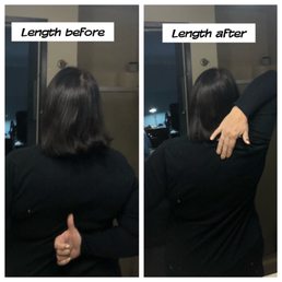 Probably wearing a black shirt wasn't my best idea. But you can see the short bob of a haircut