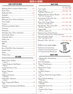 Menu photo 7 Cooper's Food & Drink Lacey, WA Menu photo 7 Cooper's Food & Drink Lacey, WA