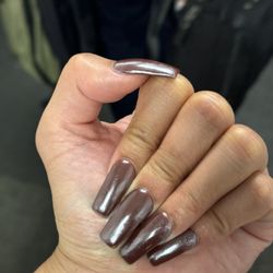Exotic Nails & Skin Care - Fall brown chrome nails