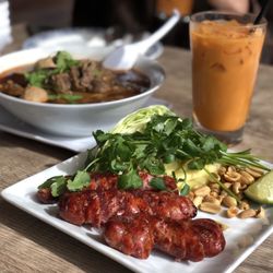 Cancoon Thai Restaurant - Esaan sausages and beef noodles