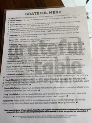 Menu photo 1 Grateful Table Canton, NC