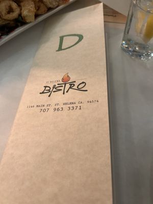 St Helena Bistro California cuisine by null