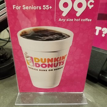 Dunkin' - Any size senior coffee. 99 cents - Donuts Near Me - Aiea, Hawaii