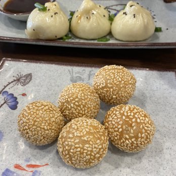 Fun Noodle Bar - Beef and scallion pan-fried bao and sesame balls - Chinese Near Me - Lubbock, Texas