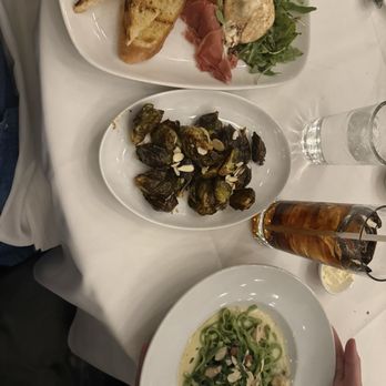 Zelo - Burrata and Prosciutto Di Parma, Caramelized Brussels Sprouts, Spinach Fettuccine with Chicken - Italian Near Me - Minneapolis, Minnesota Zelo - Burrata and Prosciutto Di Parma, Caramelized Brussels Sprouts, Spinach Fettuccine with Chicken - Italian Near Me - Minneapolis, Minnesota