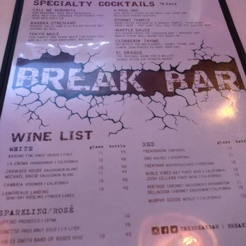 Break Bar - Drinks Menu - Bars Near Me - New York, New York Break Bar - Drinks Menu - Bars Near Me - New York, New York