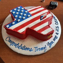 US citizen Texas shaped cake US citizen Texas shaped cake
