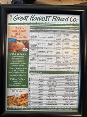 Menu photo 2 Great Harvest Bread - Elm Grove Elm Grove, WI Menu photo 2 Great Harvest Bread - Elm Grove Elm Grove, WI