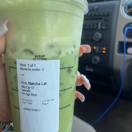 iced venti matcha with oatmilk, brown sugar syrup & salted sweet cold foam