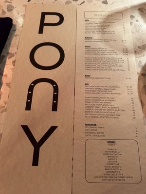 Menu photo 1 Pony Cocktails Kitchen Santa Ynez, CA Menu photo 1 Pony Cocktails Kitchen Santa Ynez, CA
