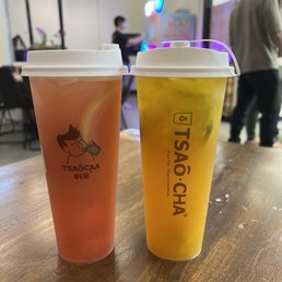 Mango Passion Fruit Tea with Passion Fruit Boba