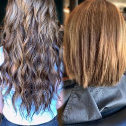 Blonded by Katie - Tape in extensions (right) before (left) after