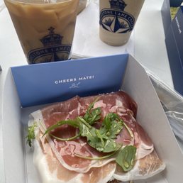 a sandwich and a drink