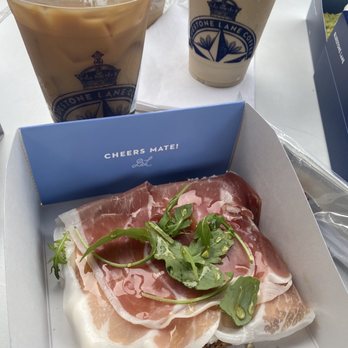 Bluestone Lane Montauk Coffee Shop - a sandwich and a drink - Coffee & Tea Near Me - Montauk, New York