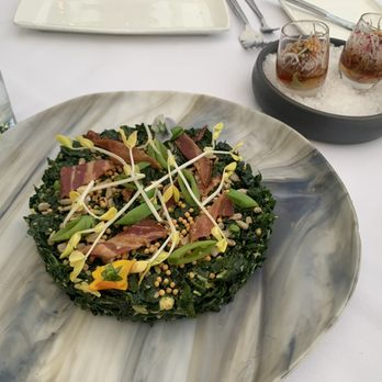 Alexander's Steakhouse - Pasadena - Snap pea salad and hamachi shots - Steakhouses Near Me - Pasadena, California