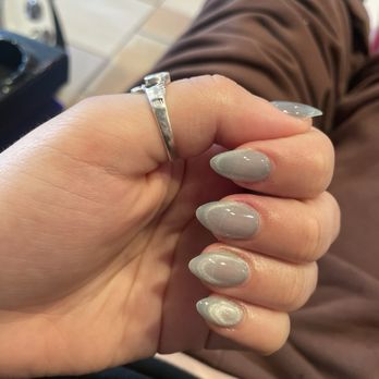 Number One Nail Pro - Fresh set, Cat eye color blues and silvers - Nail Salons Near Me - Renton, Washington Number One Nail Pro - Fresh set, Cat eye color blues and silvers - Nail Salons Near Me - Renton, Washington