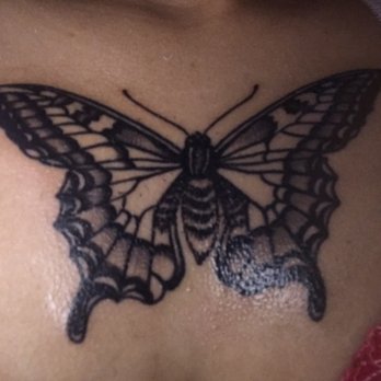 Assassin Tattoo & piercing - Butterfly chest piece - Tattoo Near Me - Houston, Texas