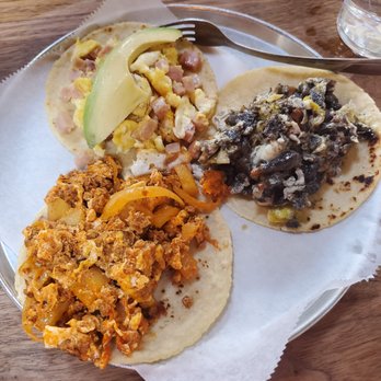 Clavel - Brunch Tacos from Clavel on a Sunday. From top left clockwise: Con Jamon, Huitlachoche, Con Chorizo - Bars Near Me - Baltimore, Maryland