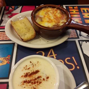 The Chicken or the Egg - New England clam chowder and French onion soup. Both are YUM - Breakfast & Brunch Near Me - Beach Haven, New Jersey The Chicken or the Egg - New England clam chowder and French onion soup. Both are YUM - Breakfast & Brunch Near Me - Beach Haven, New Jersey