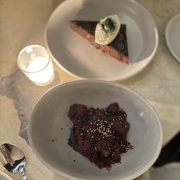 Granita mole dessert and carrot cake
