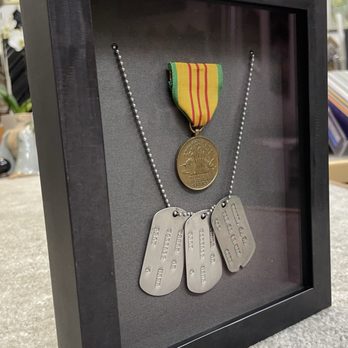 The Frame Up - Framed Military Dog Tags and Medal - Framing Near Me - Santa Rosa, California