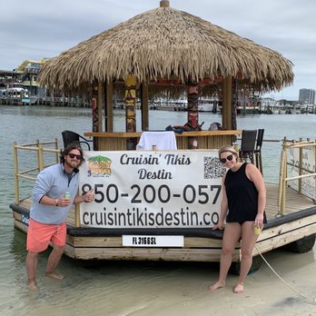 Cruisin Tikis - Docked on the island in the harbor - Boat Tours Near Me - Destin, Florida